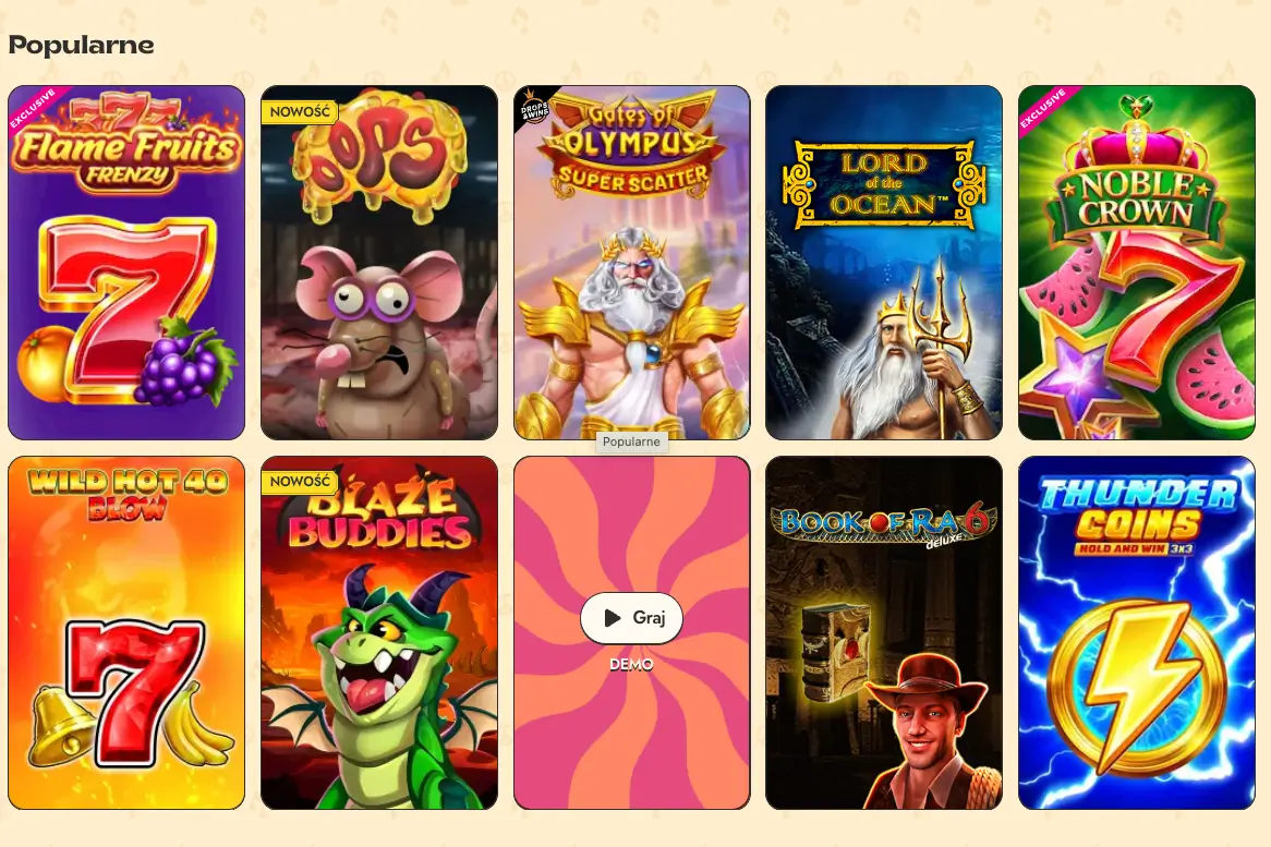 Games at  Kasyno